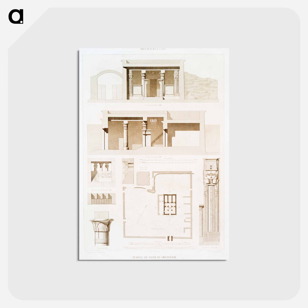 アートポストカード-Deir el-Medina Temple
- エジプト美術史 Postcard.