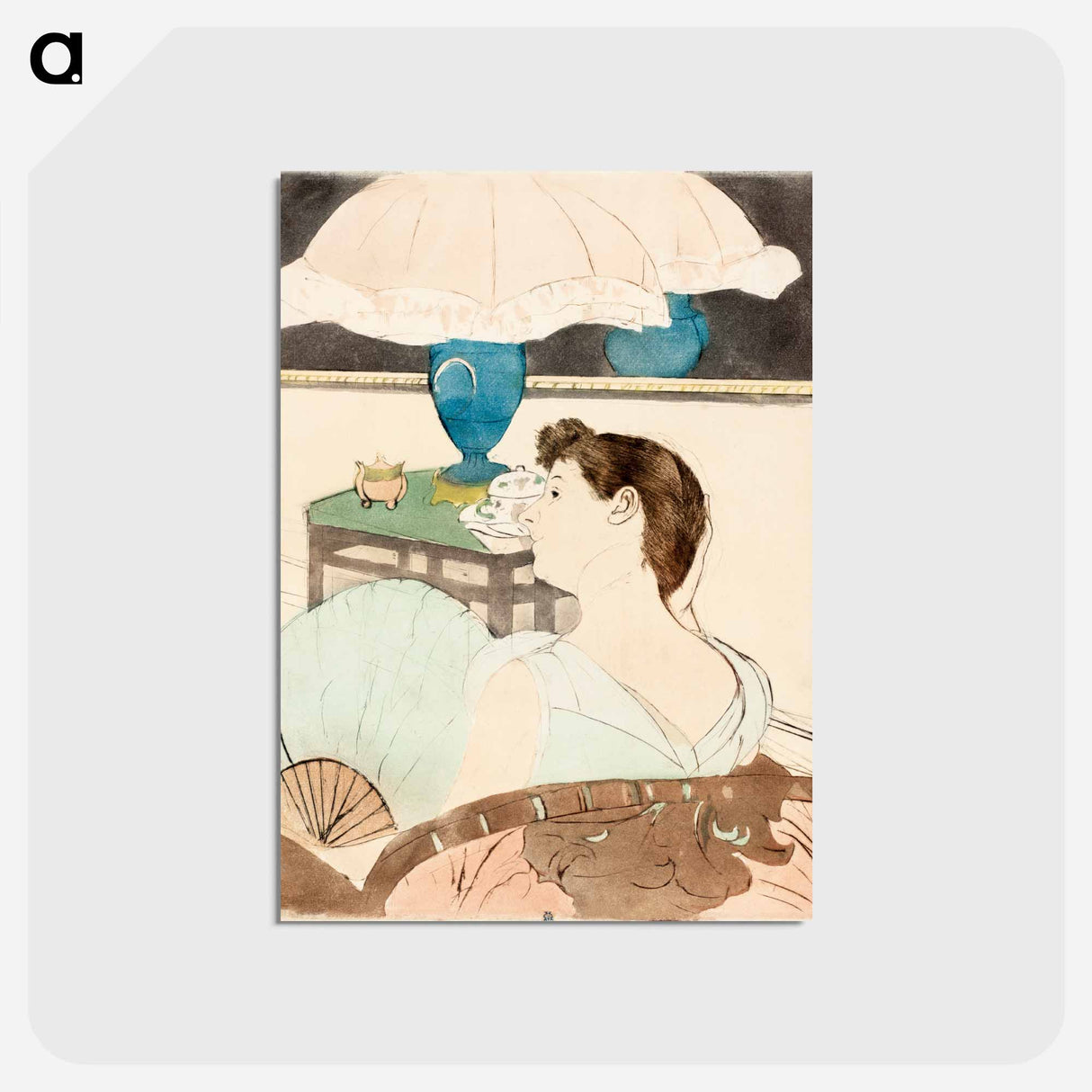 アートポストカード-The Lamp - メアリー カサット Postcard.