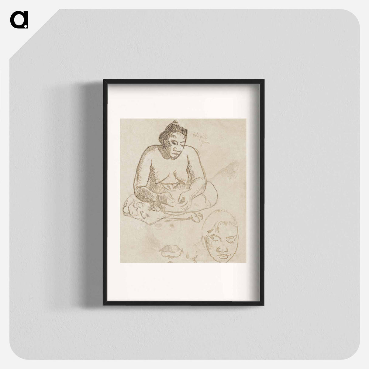 Seated Tahitian Woman (recto); Standing Tahitian Woman (verso) - Paul Gauguin Poster.