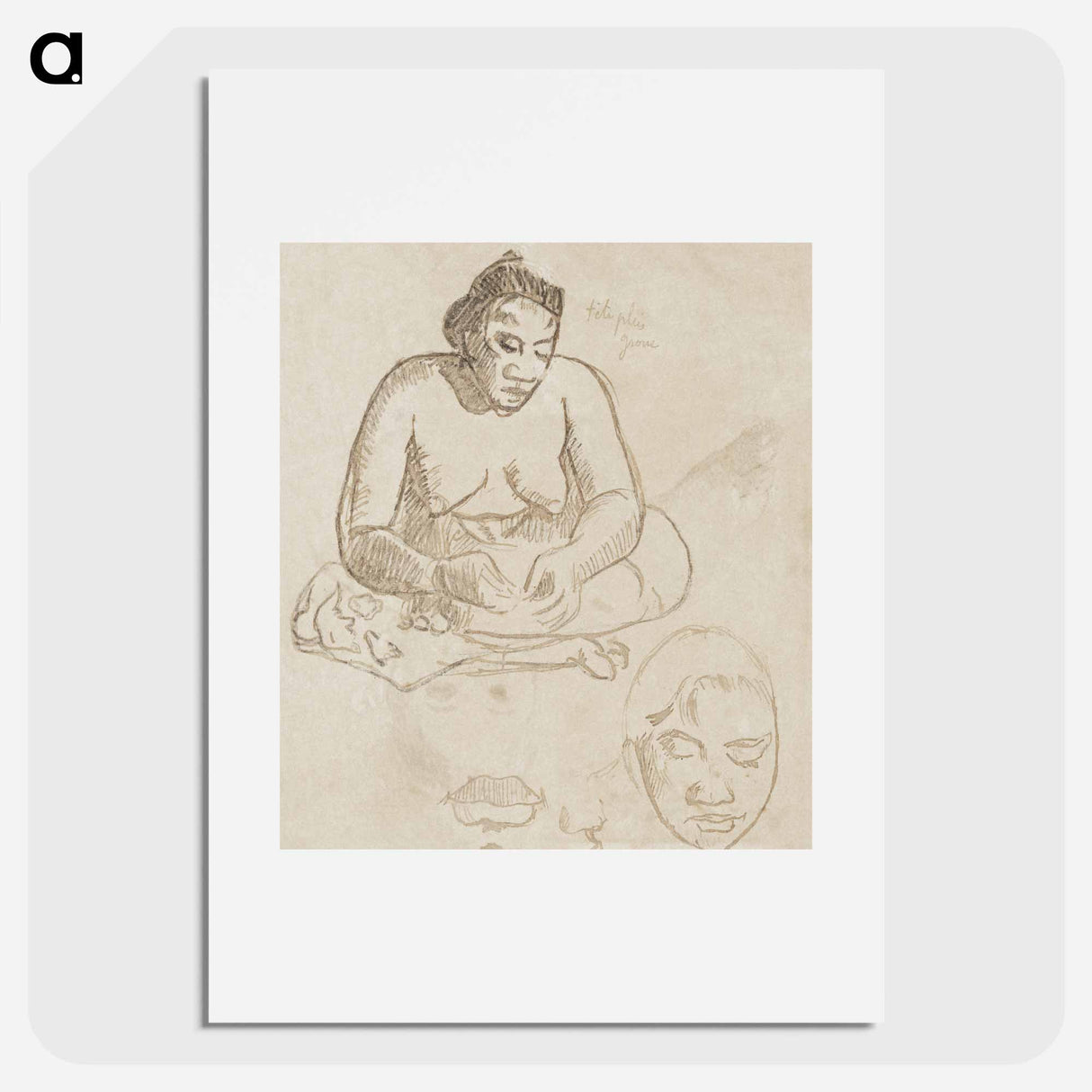 Seated Tahitian Woman (recto); Standing Tahitian Woman (verso) - Paul Gauguin Poster.