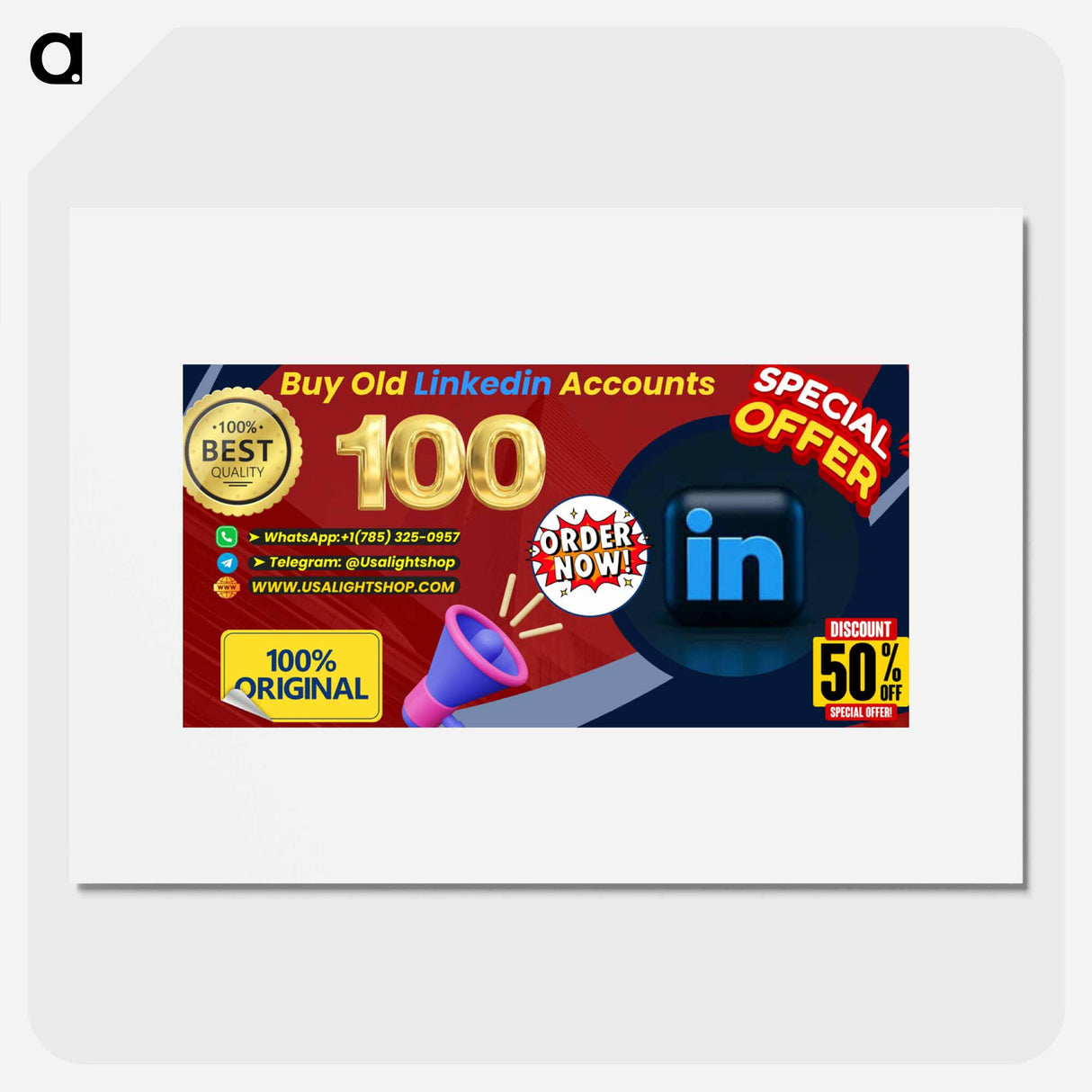 アートポスター-100% Top Sites to Buy LinkedIn Accounts (USA & OLD) - テオ ファン ドゥースブルフ Poster.