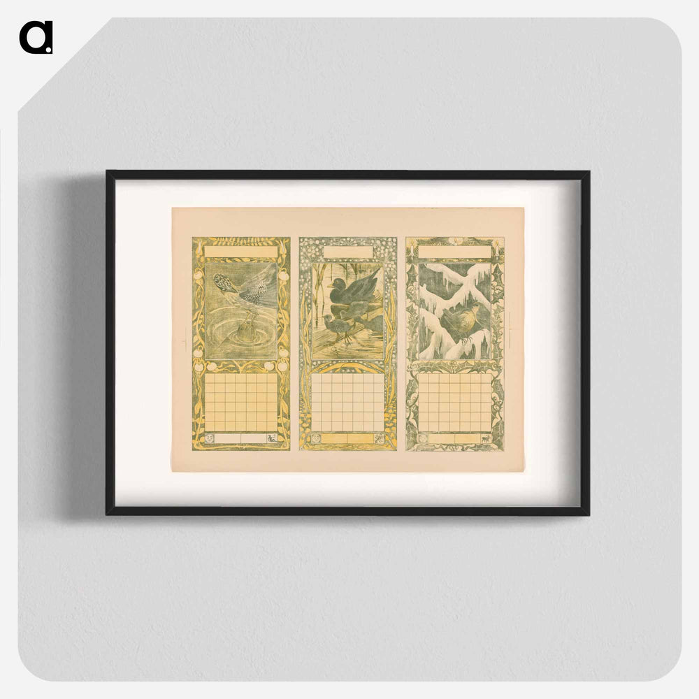 Calendar for August, June and December 1904 - Theo van Hoytema Poster.