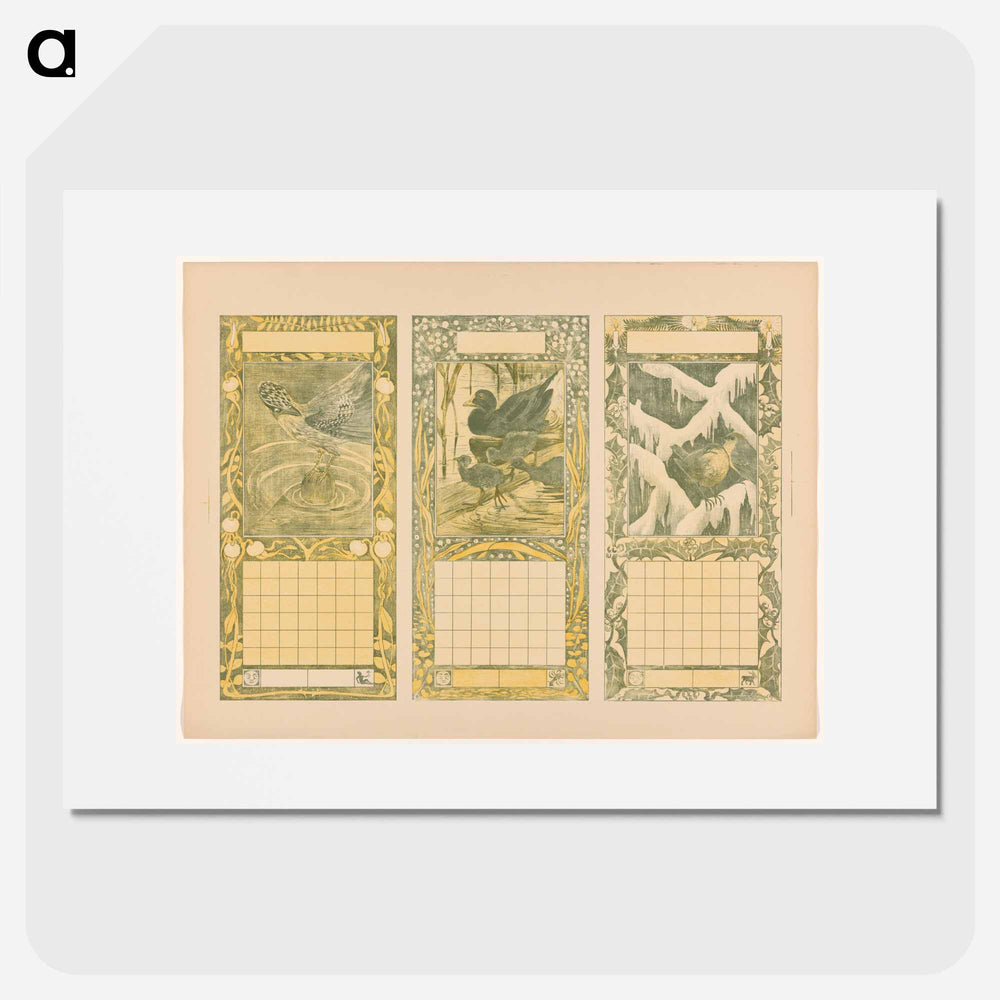 Calendar for August, June and December 1904 - Theo van Hoytema Poster.