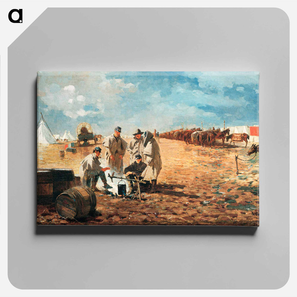 Rainy Day in Camp - ウィンスロー ホーマー Canvas.