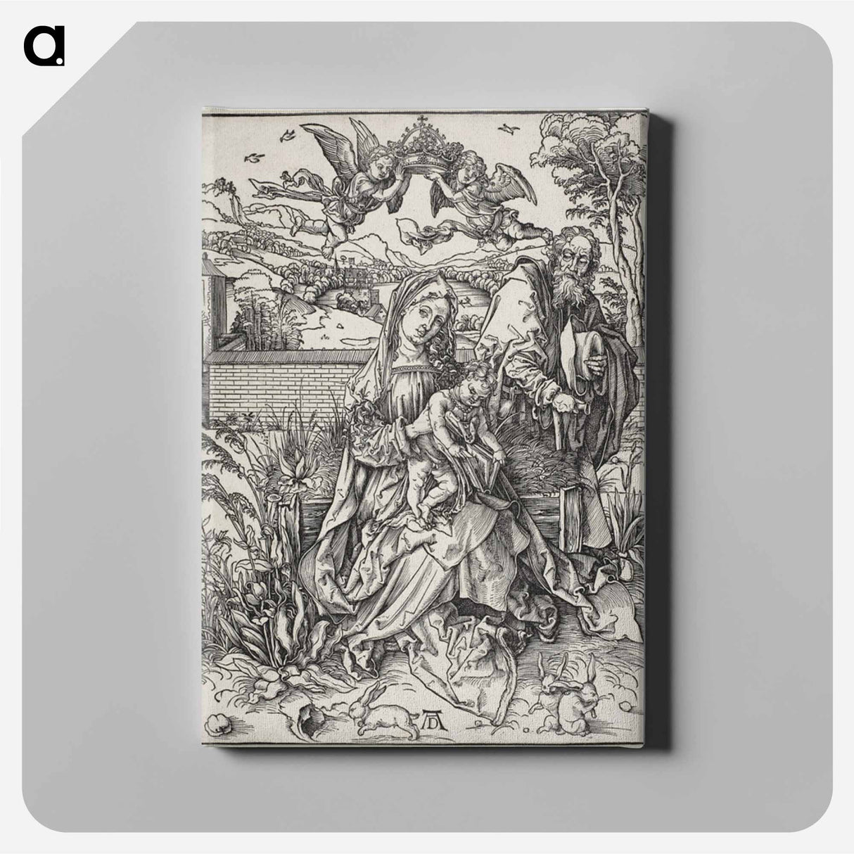 The Holy Family with Three Hares - アルブレヒト デューラー Canvas.