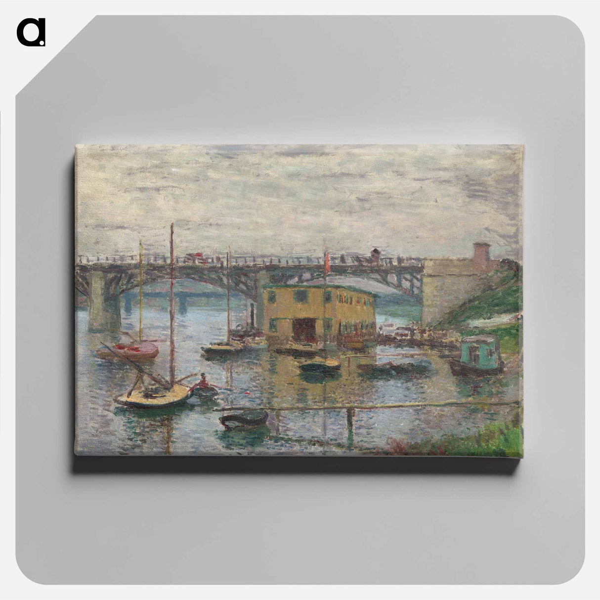 アートパネル-Bridge at Argenteuil on a Gray Day - クロード モネ Canvas.