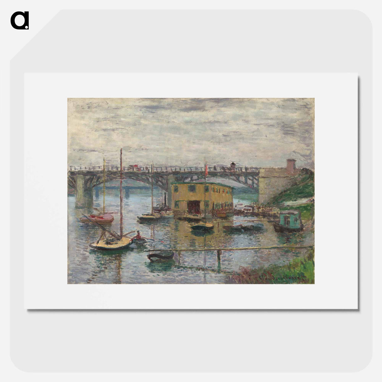 アートポスター-Bridge at Argenteuil on a Gray Day - クロード モネ Poster.