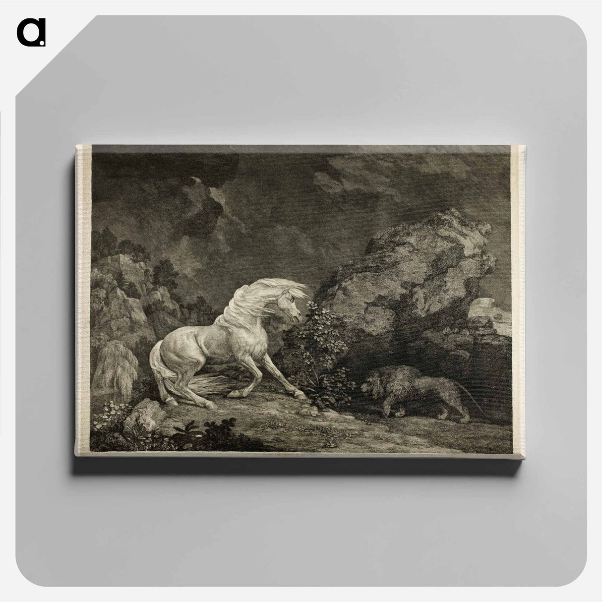 アートパネル-A Horse Affrighted by a Lion
- ジョージ スタッブス Canvas.