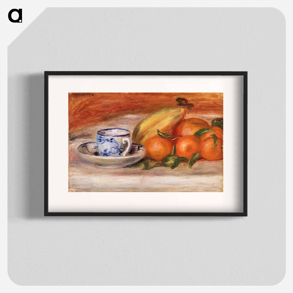 Oranges, Bananas, and Teacup - Pierre-Auguste Renoir Poster.