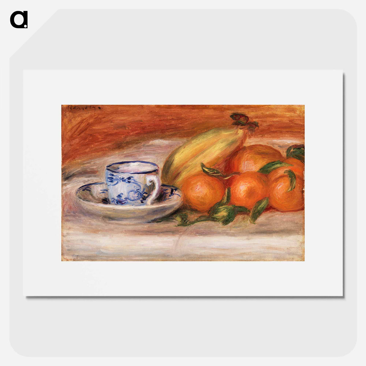 Oranges, Bananas, and Teacup - Pierre-Auguste Renoir Poster.