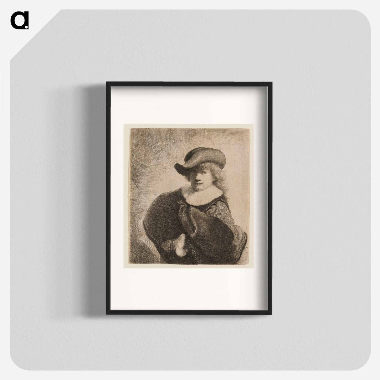 Rembrandt Wearing a Soft Hat Cocked - レンブラント ファン レイン Poster.