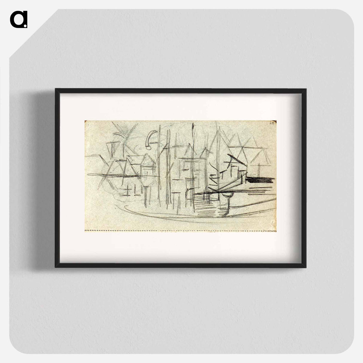 アートポスター-Abstracted cityscape from sketchbook 130 - テオ ファン ドゥースブルフ Poster.