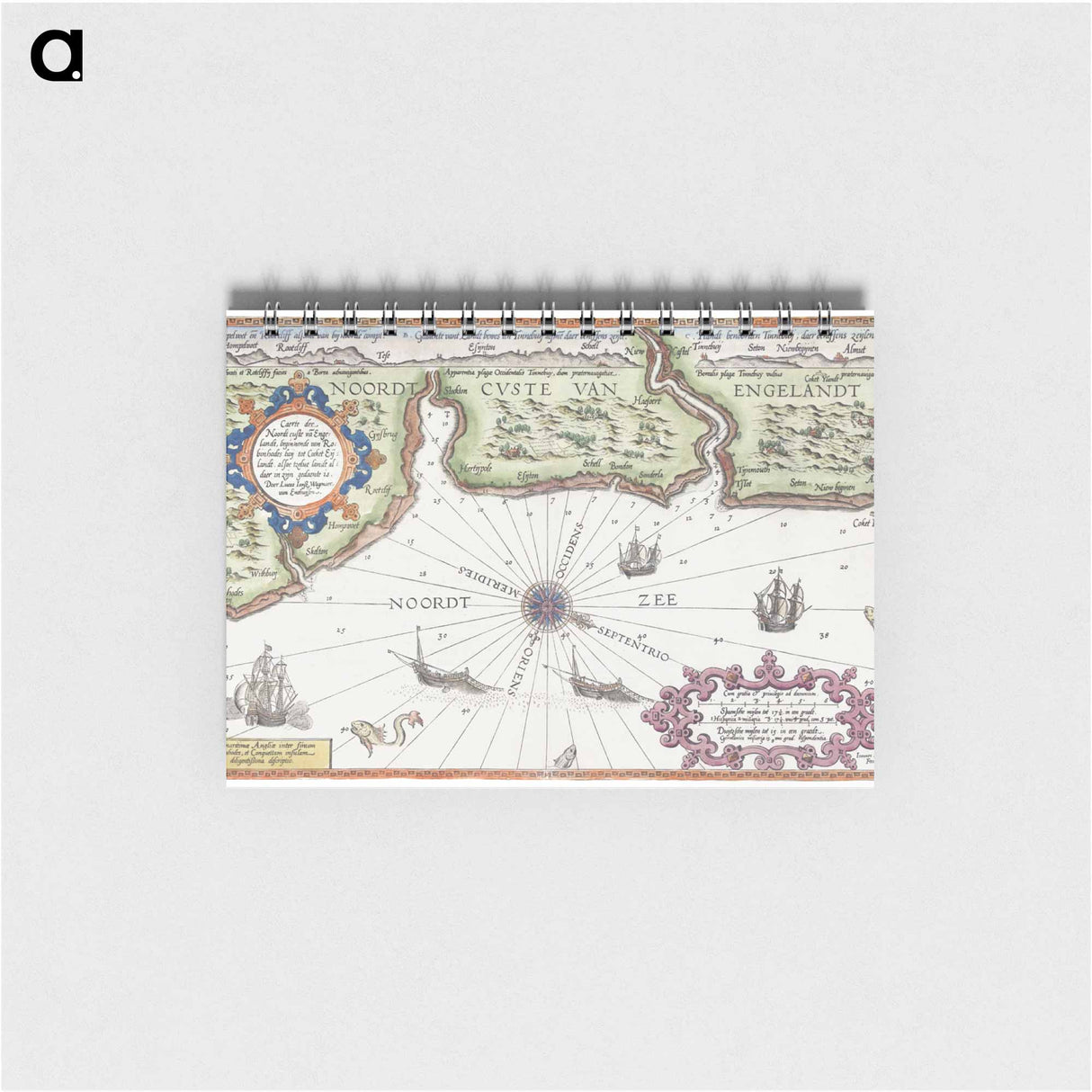 Kaart van de noordkust van Engeland bij Newcastle upon Tyne - アンティーク地図 Memo.