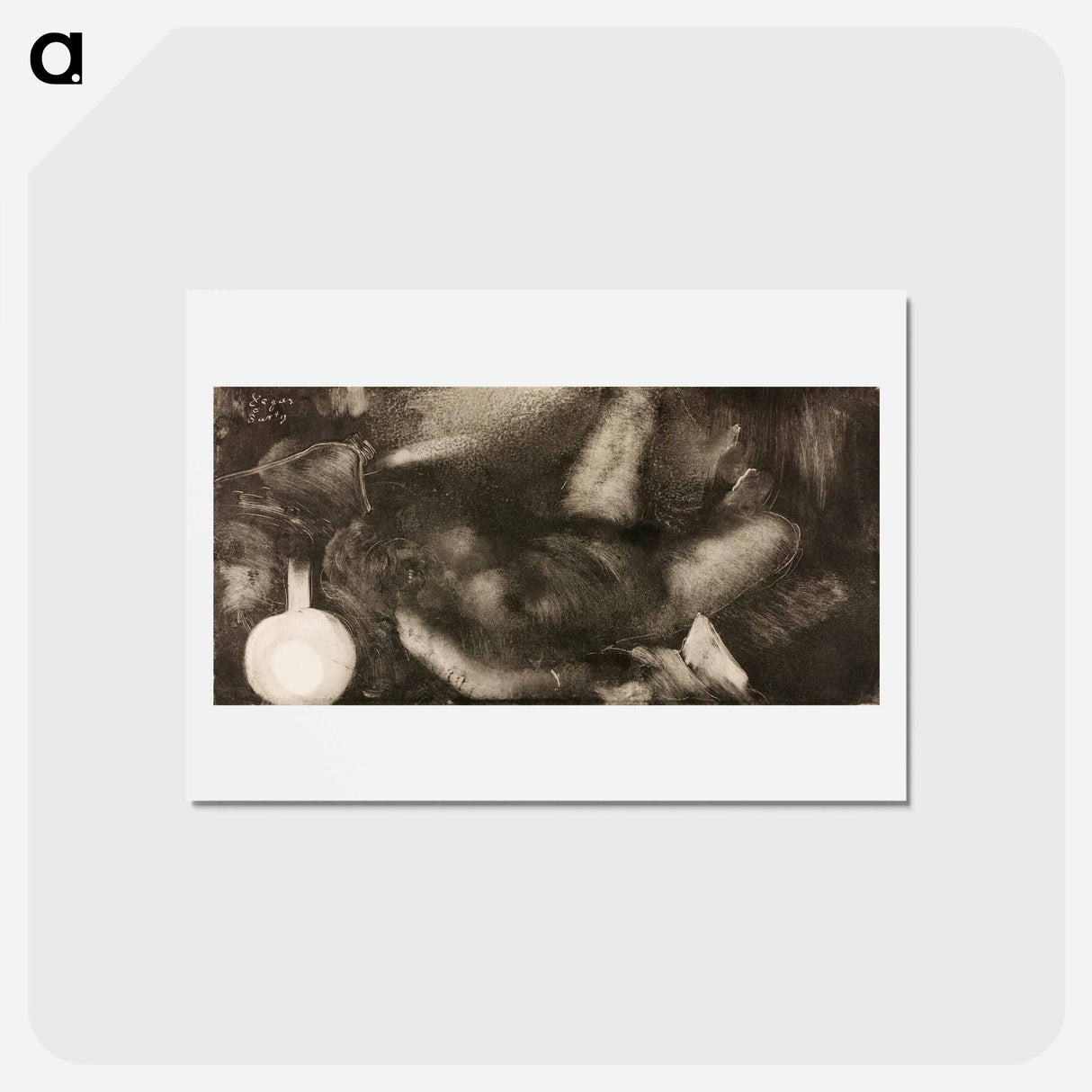 アートポストカード-Woman Reclining on Her Bed - エドガー ドガ Postcard.