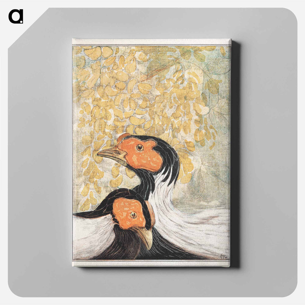 Twee zilverfazanten - Theo van Hoytema Canvas.