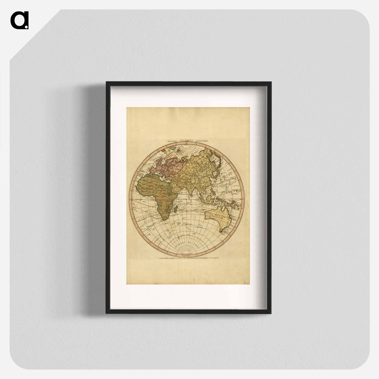 Western New World or Hemisphere. Eastern Old World or Hemisphere - アンティーク地図 Poster.