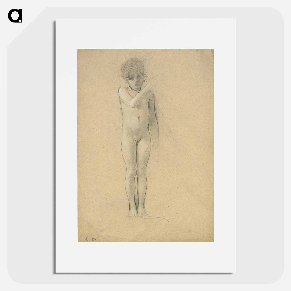 Nude of a girl - グスタフ クリムト Poster.