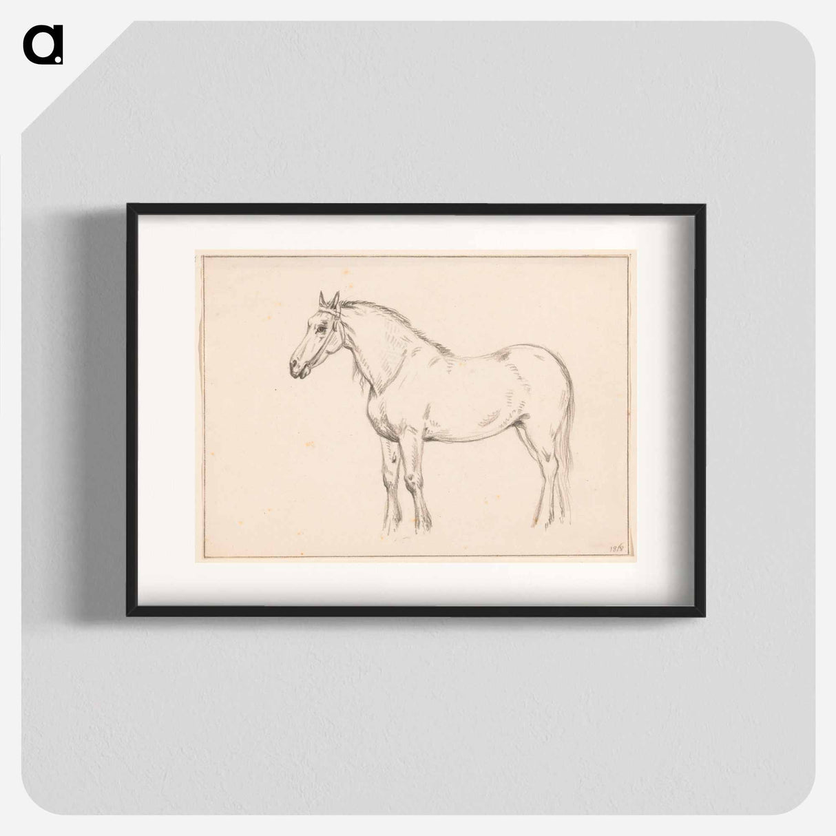 Staand paard, naar links - ジャン ベルナール Poster.