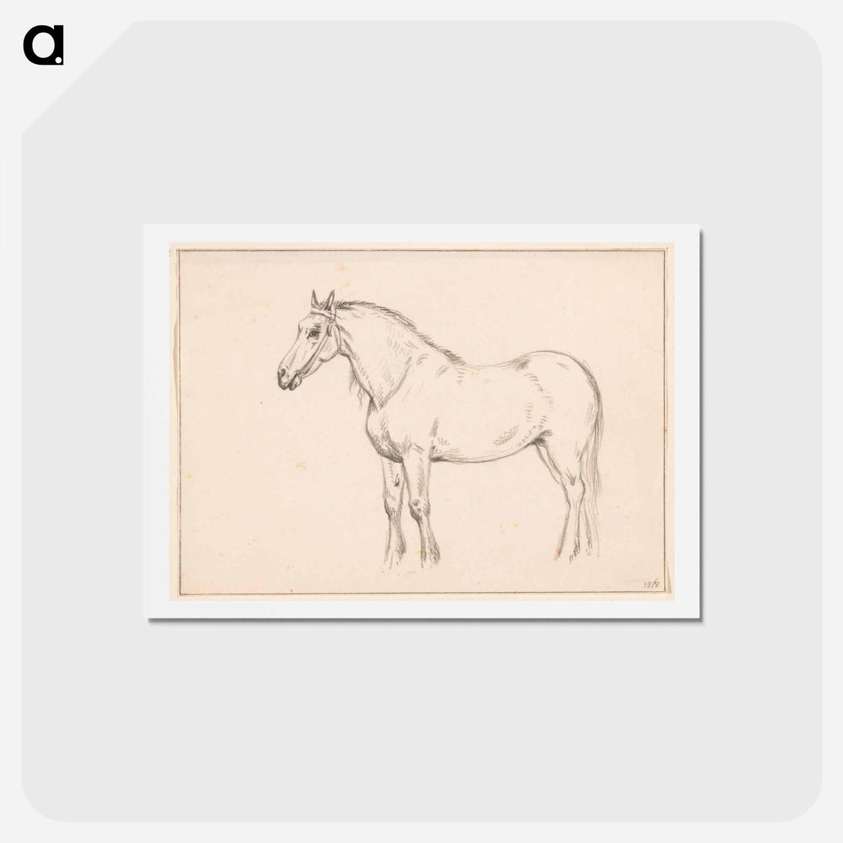 アートポストカード-Staand paard, naar links - ジャン ベルナール Postcard.