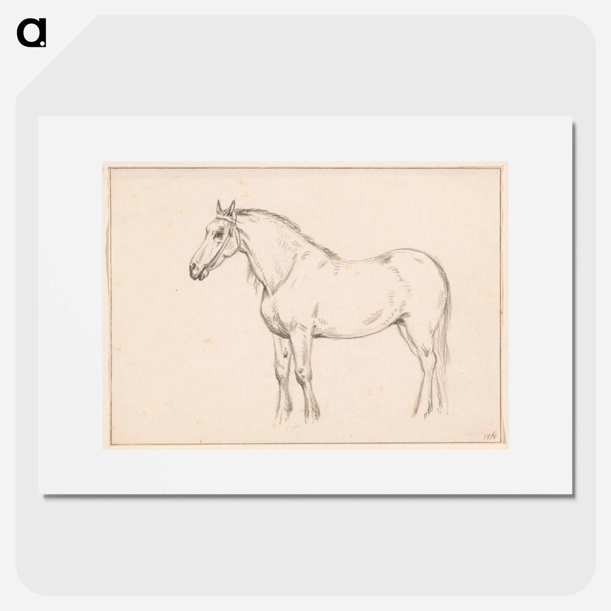 Staand paard, naar links - ジャン ベルナール Poster.