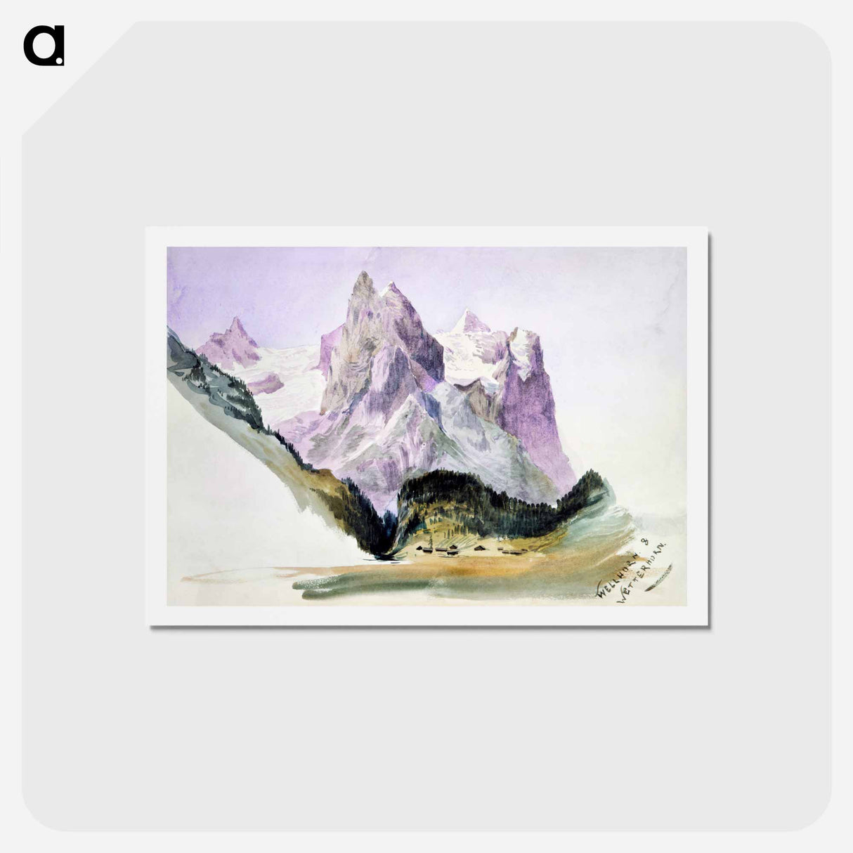 アートポストカード-Wellhorn and Wetterhorn from Brunig - ジョン シンガー サージェント Postcard.