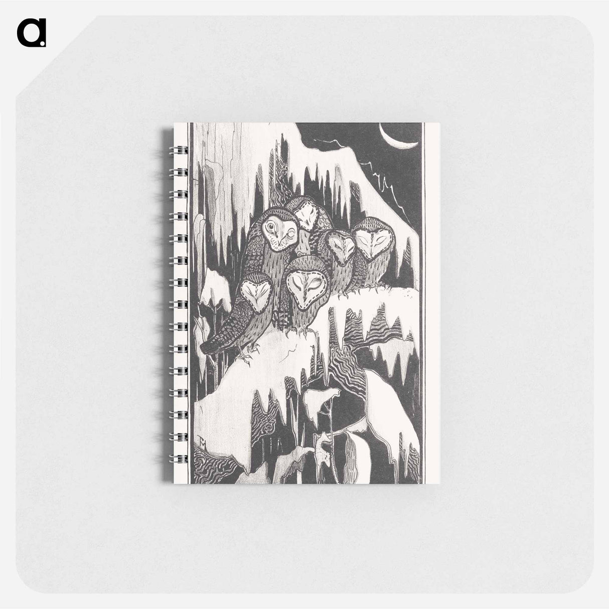 Zes kerkuilen slapend op besneeuwde takken - テオ ヴァン ホイテマ Memo.