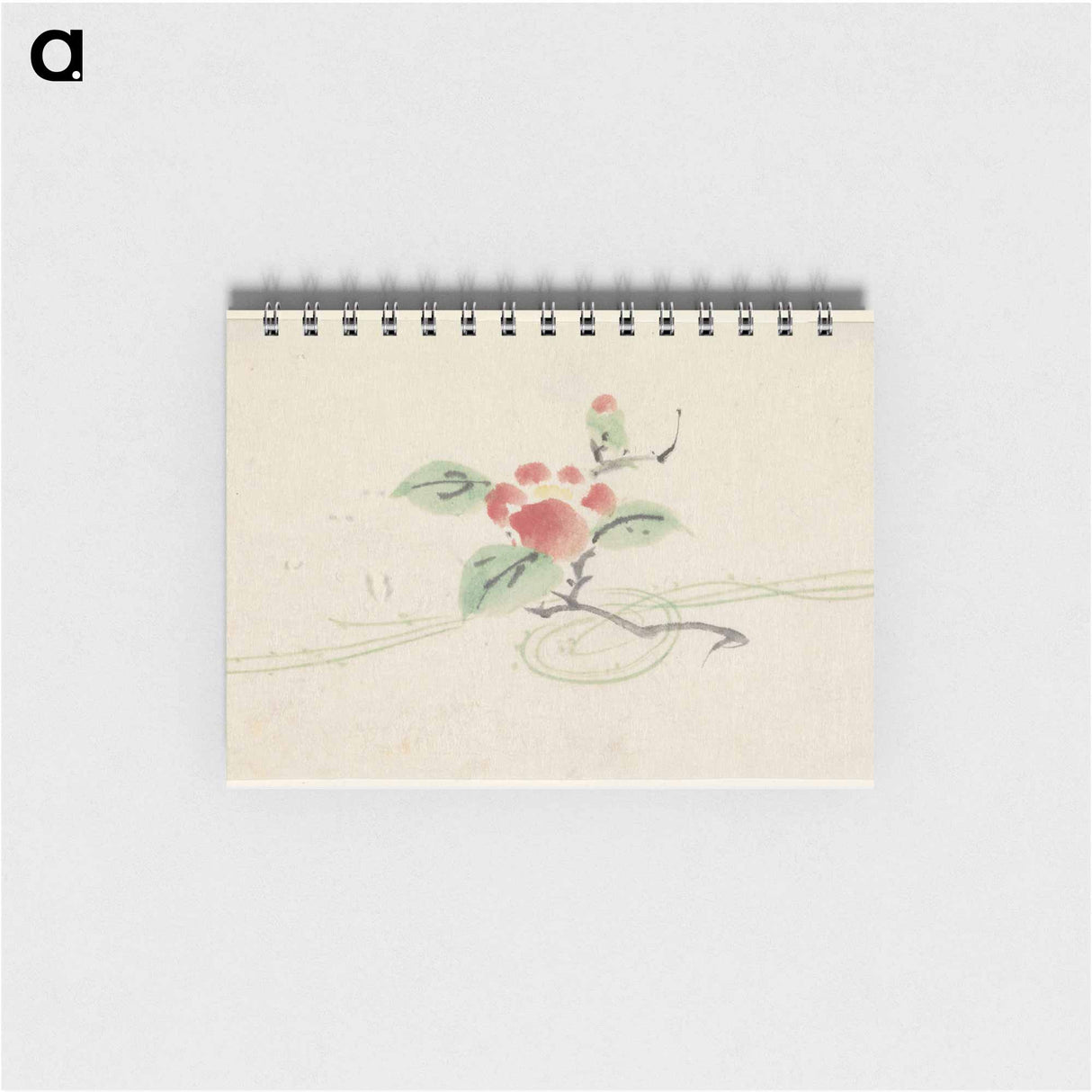 Tak met rode camelia - 歌川 国芳 Memo.