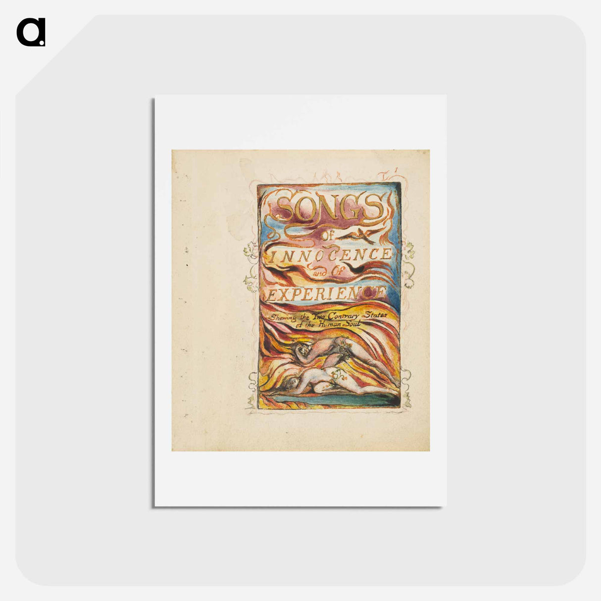 アートポストカード-Songs of Innocence and of Experience, Shewing the Two Contrary States of the Human Soul: Combined Title Page - ウィリアム ブレイク Postcard.