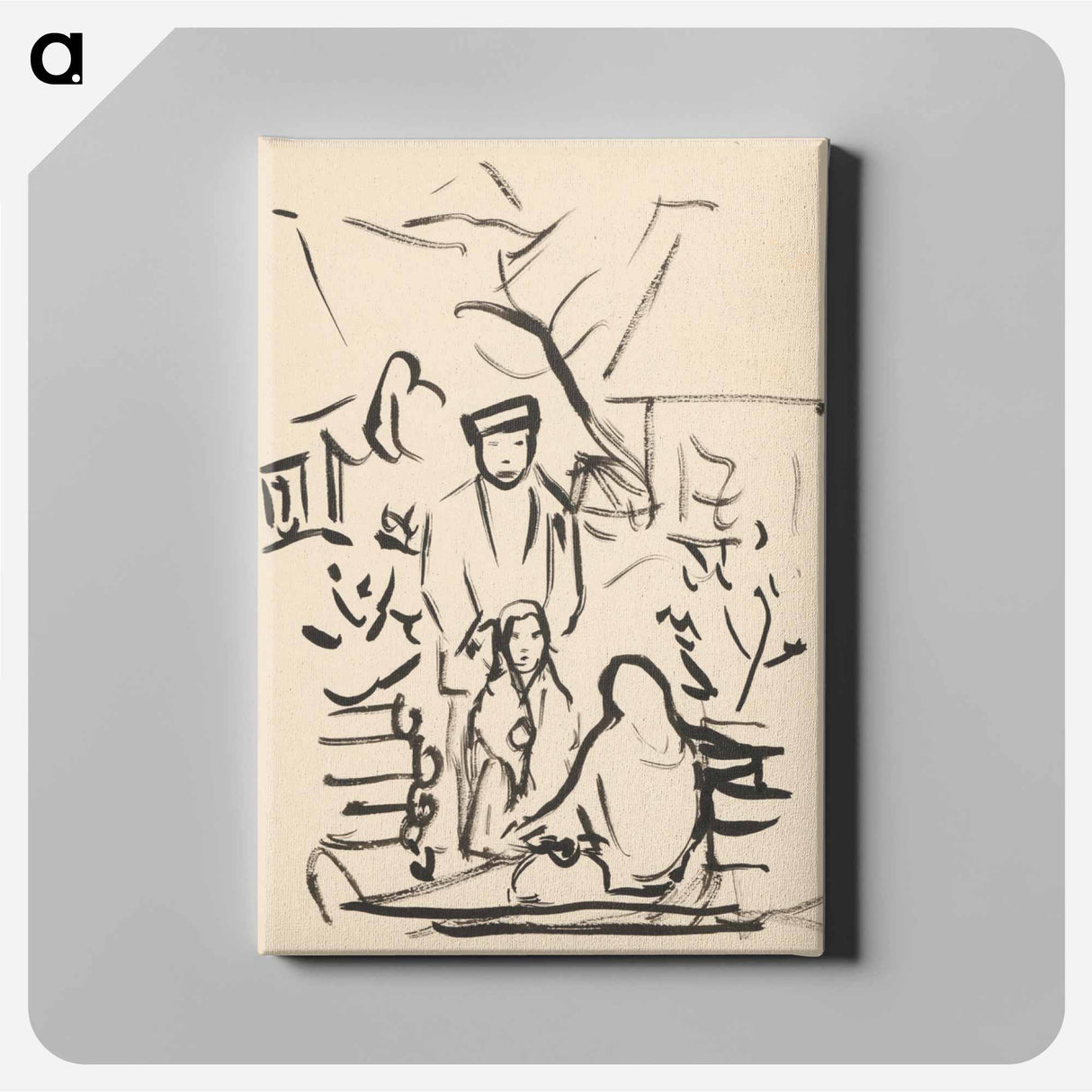 Sketchbook 19 man and two women - アーノルド ピーター ワイズ クビンチャン Canvas.