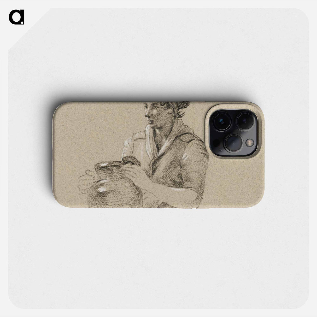 Sitting girl with a big jug - ジャン ベルナール Phone Case.