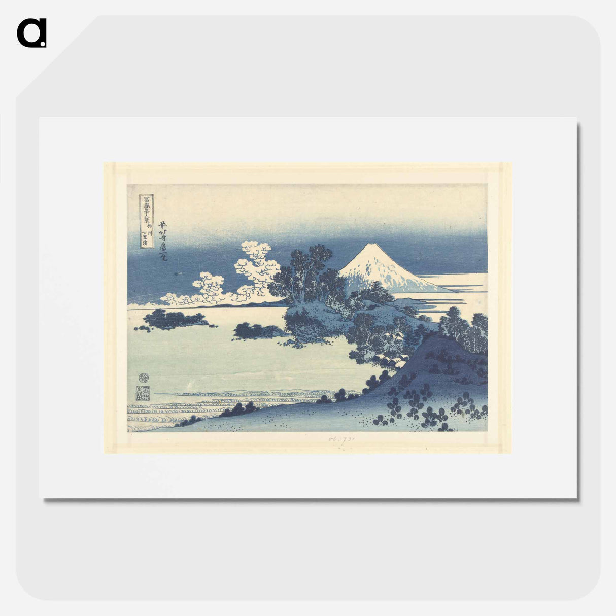 A View of Mount Fuji Across Lake Suwa - Katsushika Hokusai Poster.