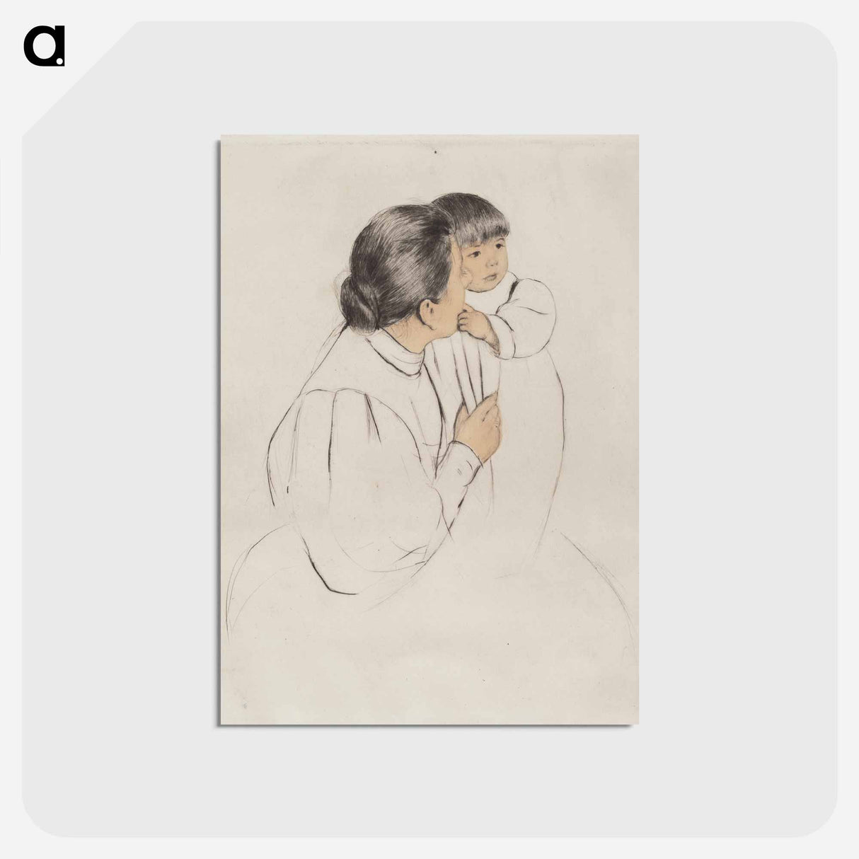 アートポストカード-Peasant Mother and Child - メアリー カサット Postcard.
