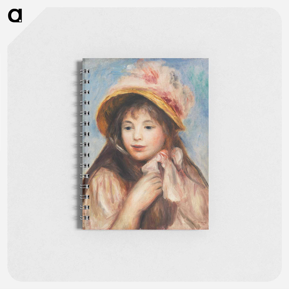 Girl with Pink Bonnet - ピエール オーギュスト ルノワール Memo.