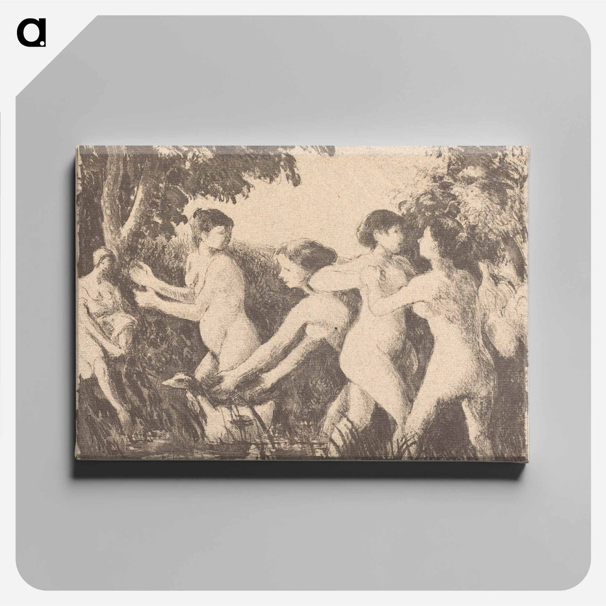 Baigneuses luttant - カミーユ ピサロ Canvas.