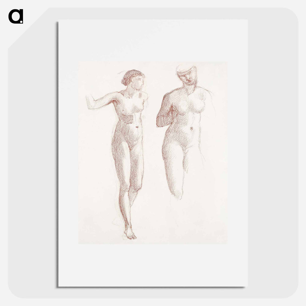 Cupid and Psyche - Female Nude - Two Studies - エドワード バーン ジョーンズ Poster.