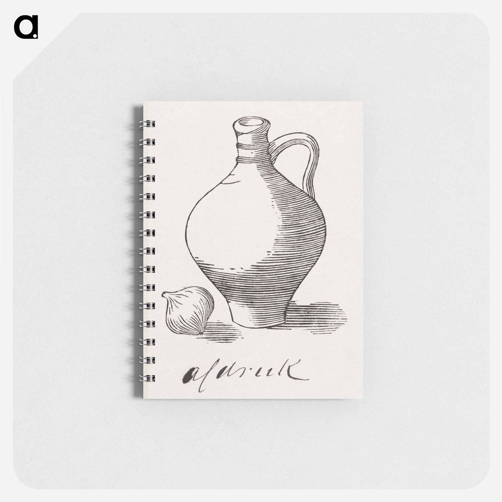 Woodcut still life with jug and onion - ユリー デ フラーハ Memo.