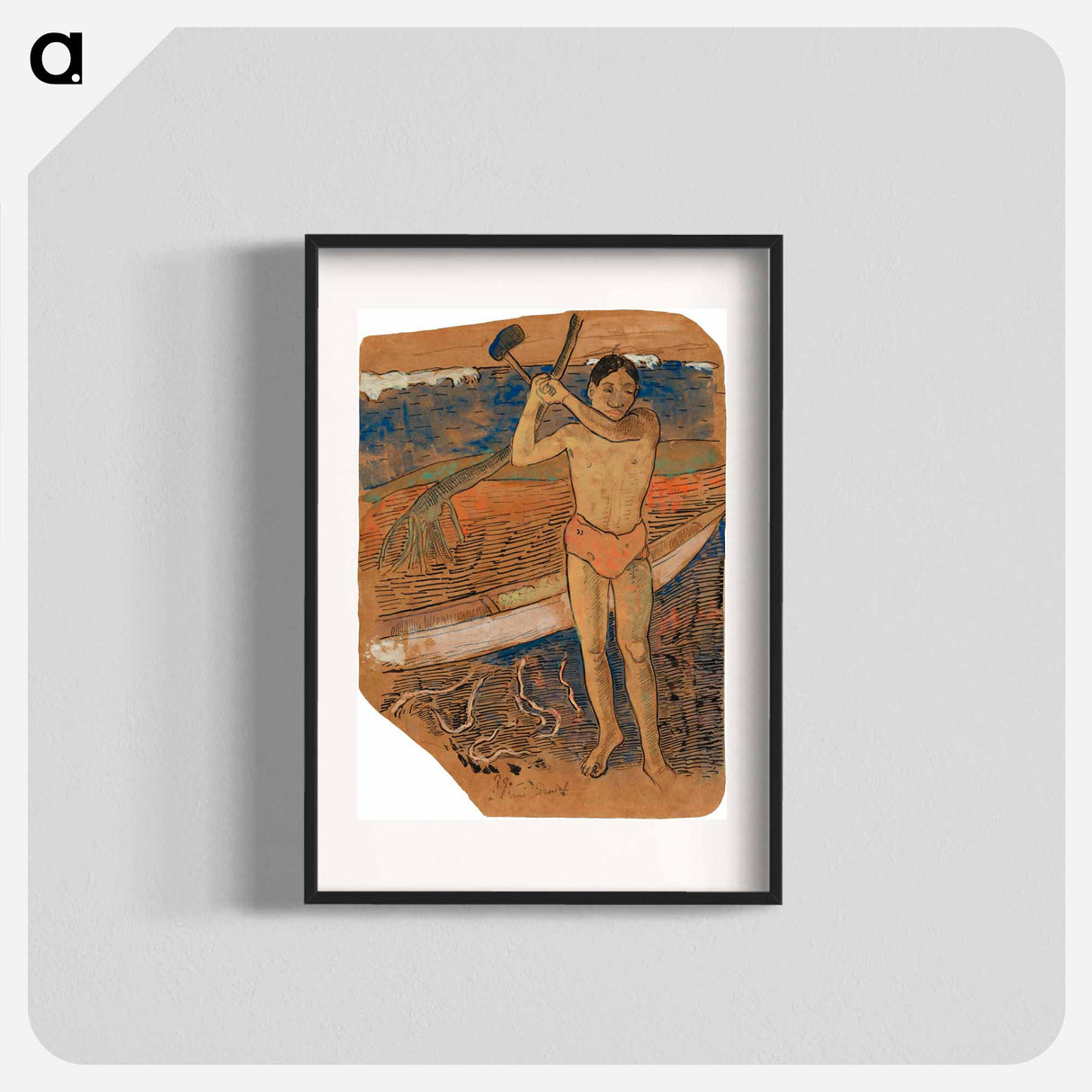 アートポスター-Man with an Ax - ポール ゴーギャン Poster.