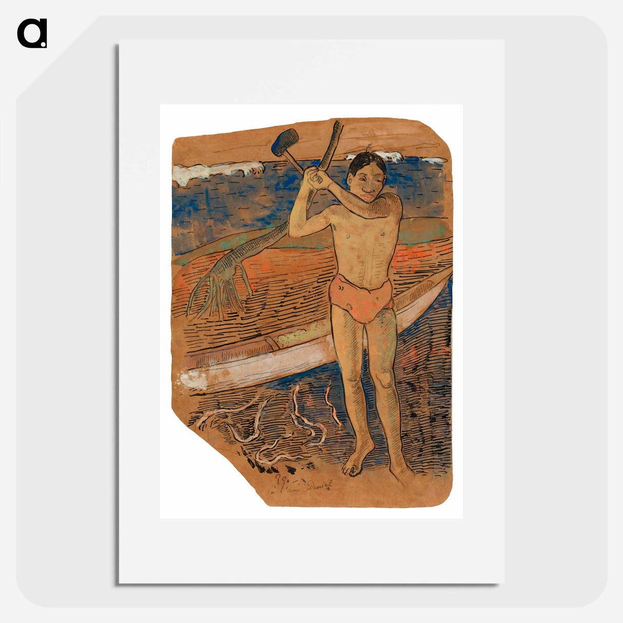 Man with an Ax - Paul Gauguin Poster.