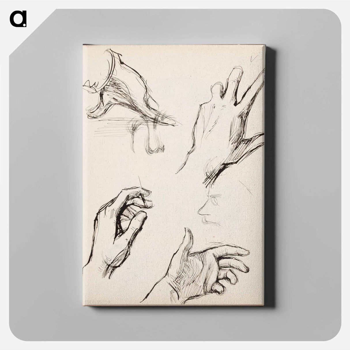 (unknown) part of a sketchbook - アルバート エーデルフェルト Canvas.