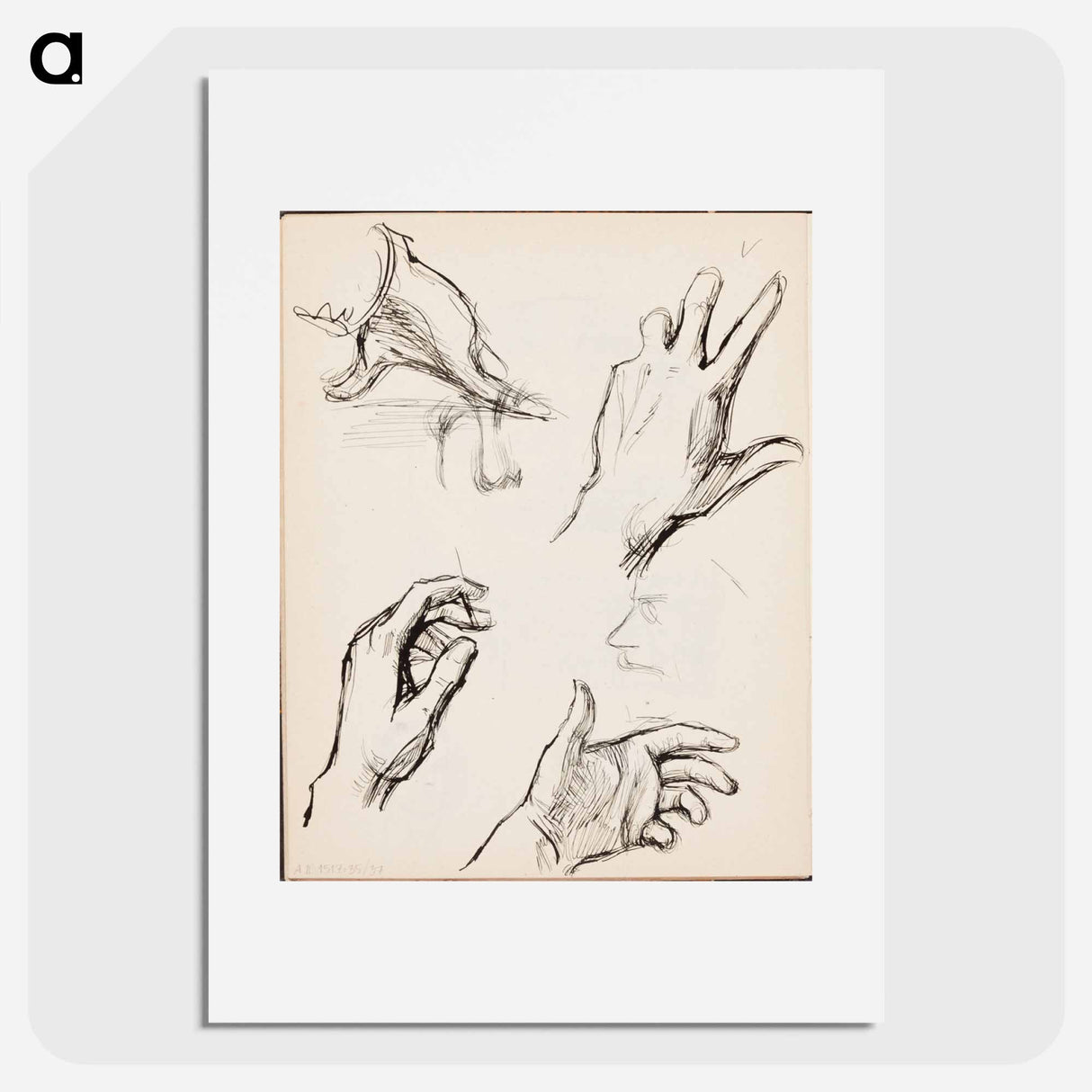 アートポスター-(unknown) part of a sketchbook - アルバート エーデルフェルト Poster.