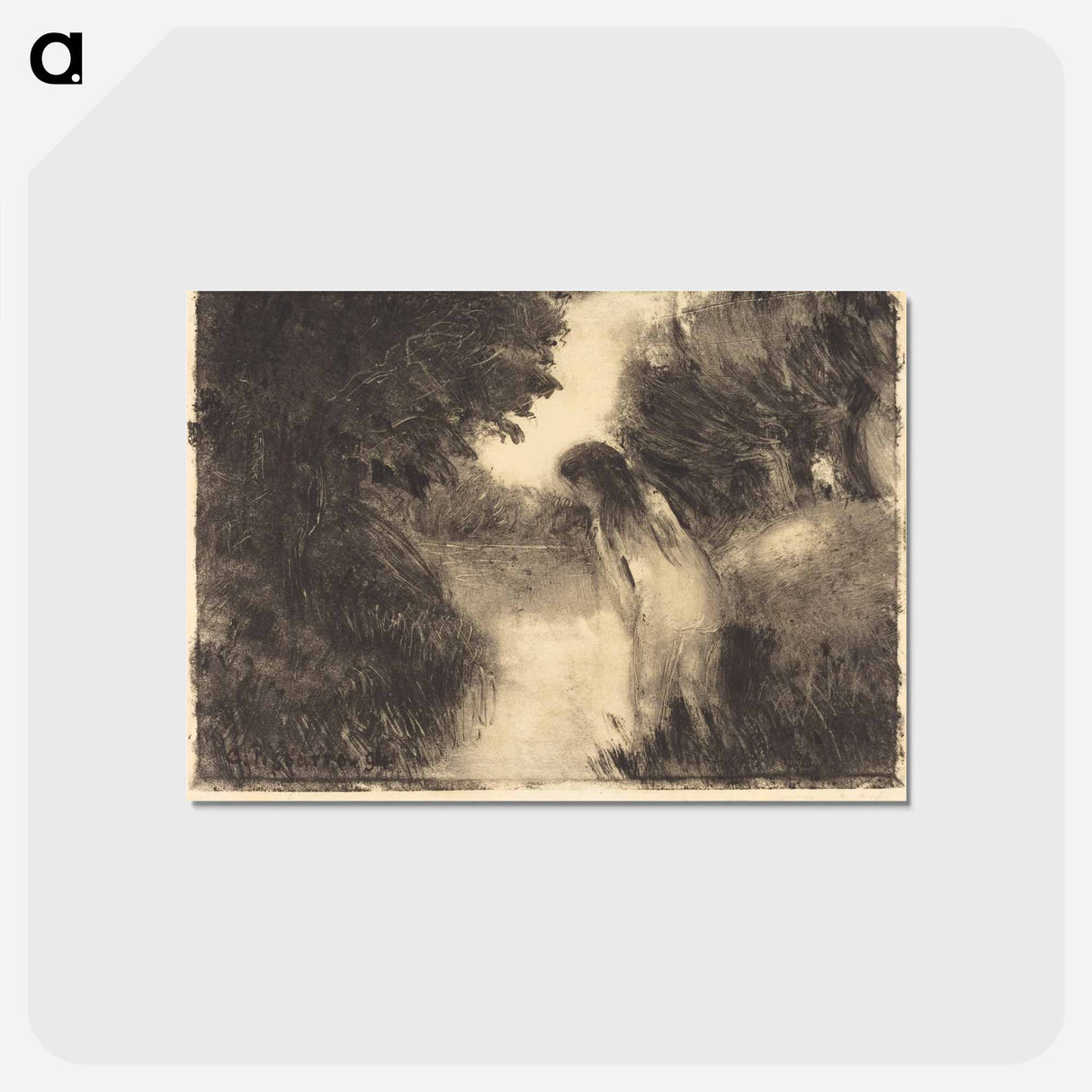 アートポストカード-A Bather - カミーユ ピサロ Postcard.