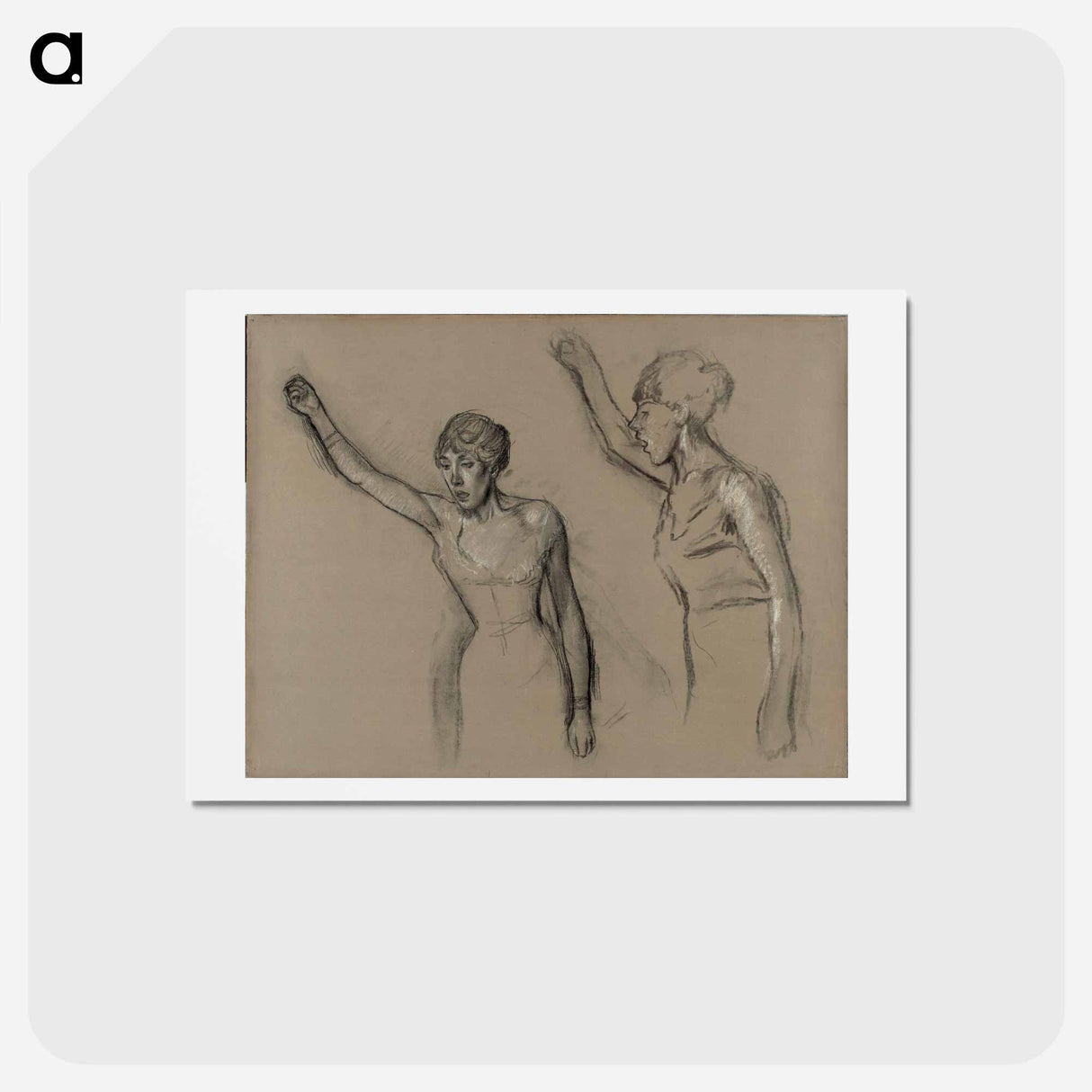 アートポストカード-Study of a Singer - エドガー ドガ Postcard.
