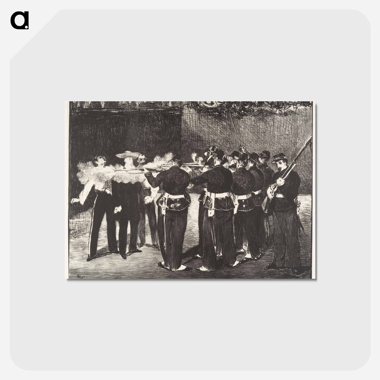 アートポストカード-The Execution of the Emperor Maximilian - エドゥアール マネ Postcard.