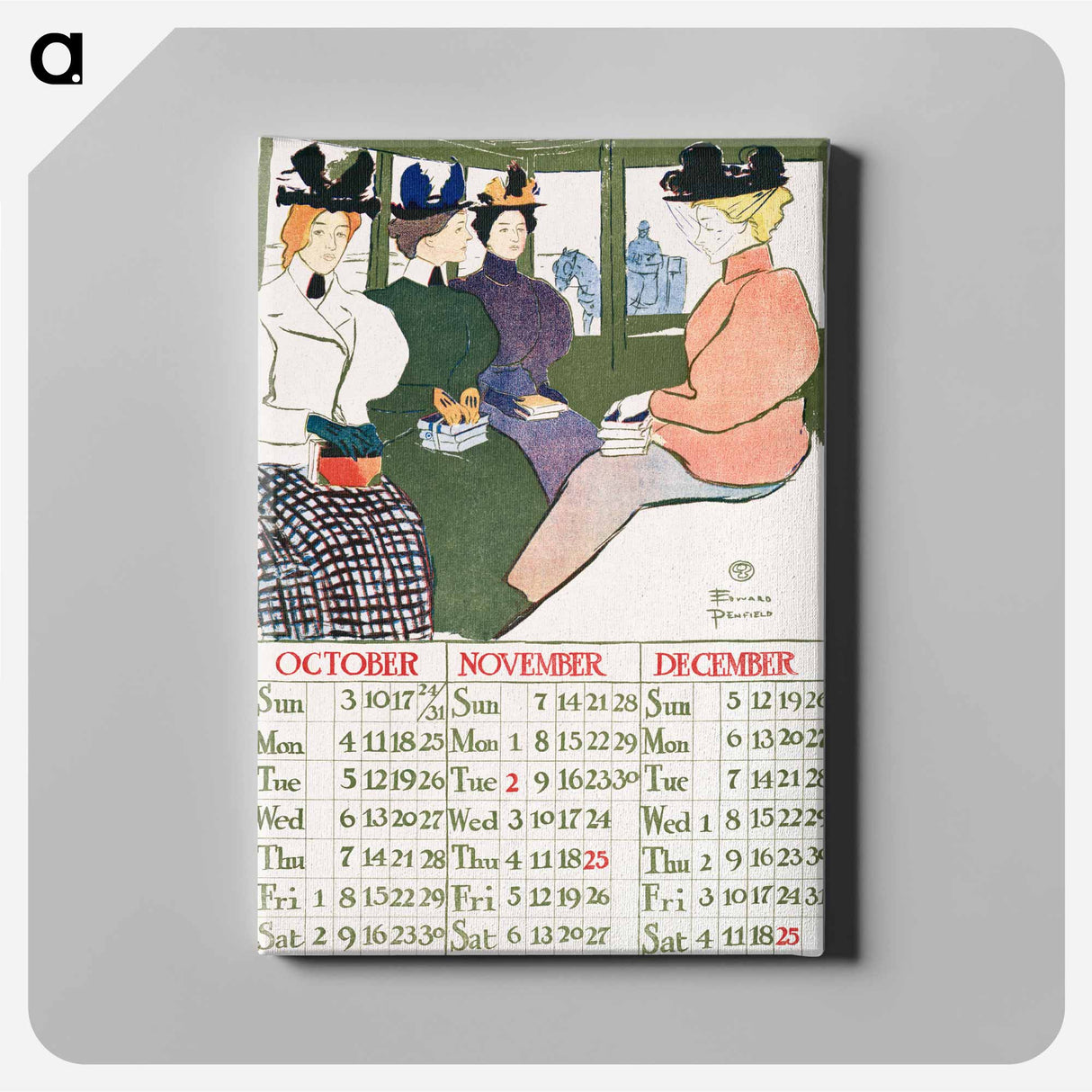 アートパネル-Vintage calendar print by Edward Penfield - エドワード ペンフィールド Canvas.