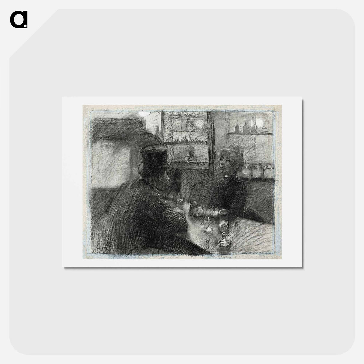 アートポストカード-Bar of the Café of the rue de Rome - アンリ ド トゥールーズ ロートレック Postcard.