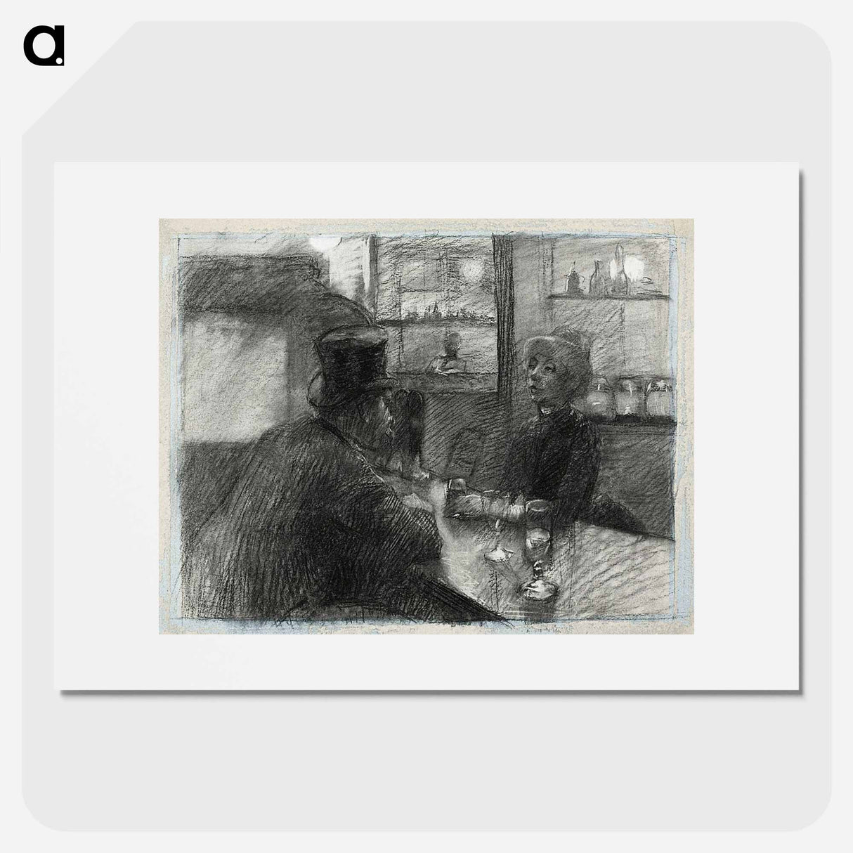 アートポスター-Bar of the Café of the rue de Rome - アンリ ド トゥールーズ ロートレック Poster.