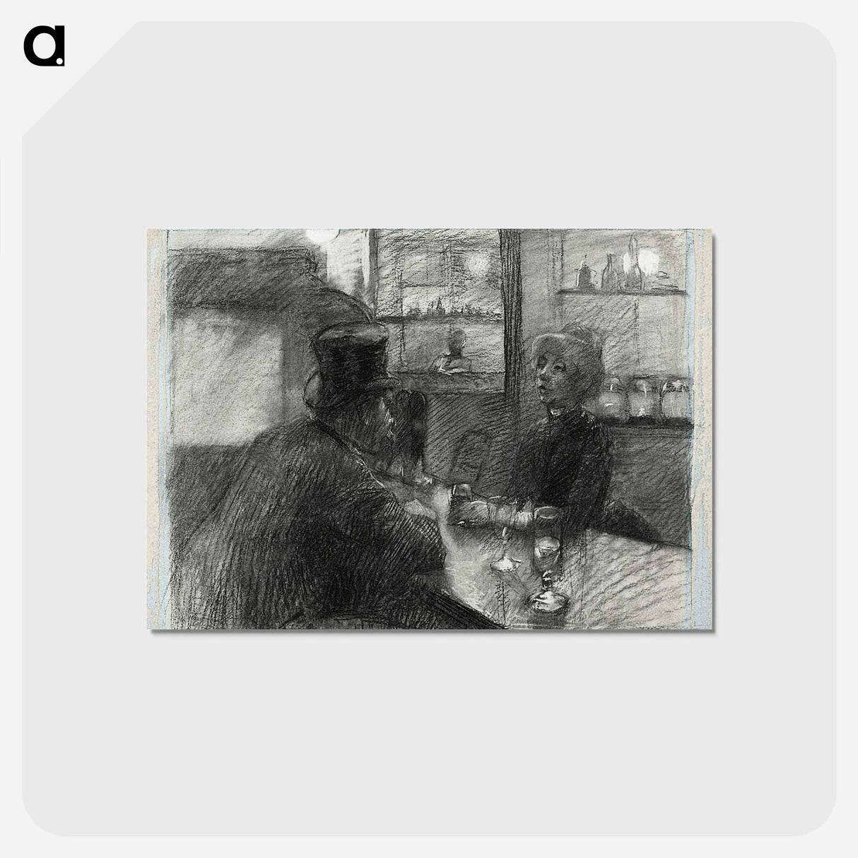 アートポストカード-Bar of the Café of the rue de Rome - アンリ ド トゥールーズ ロートレック Postcard.