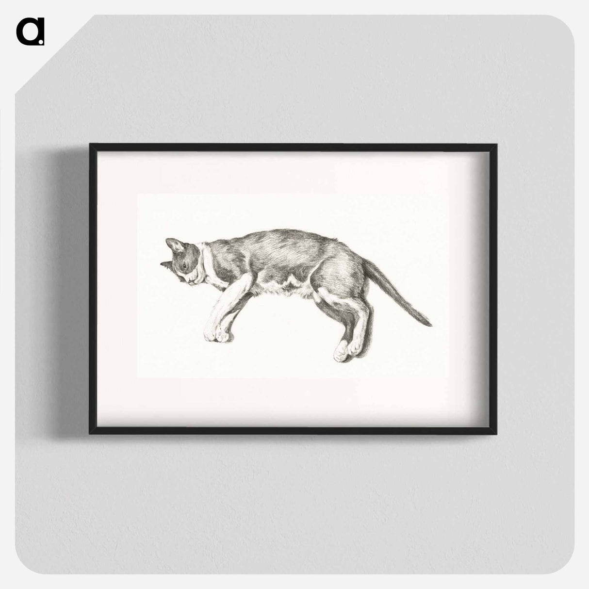 Sketch of a lying cat - ジャン ベルナール Poster.