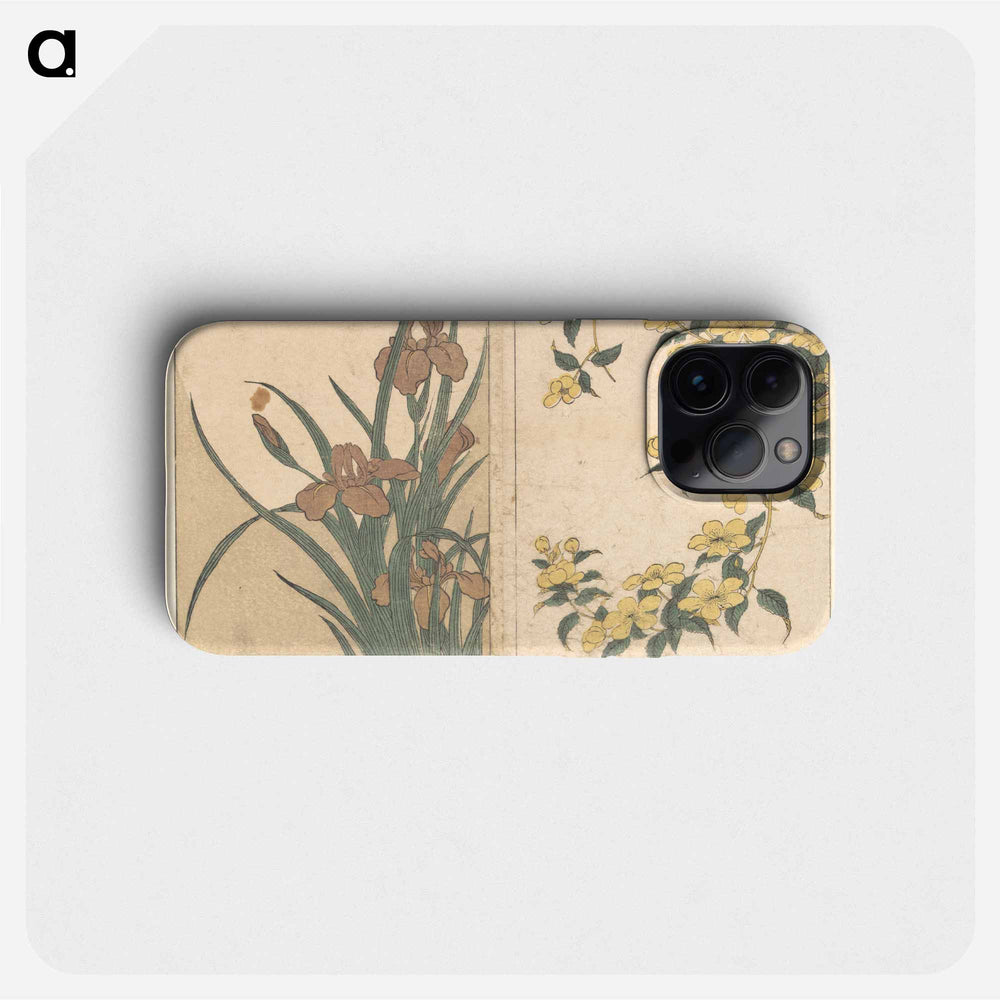 Cherry Blossoms and Irises - 喜多川 歌麿 Phone Case.
