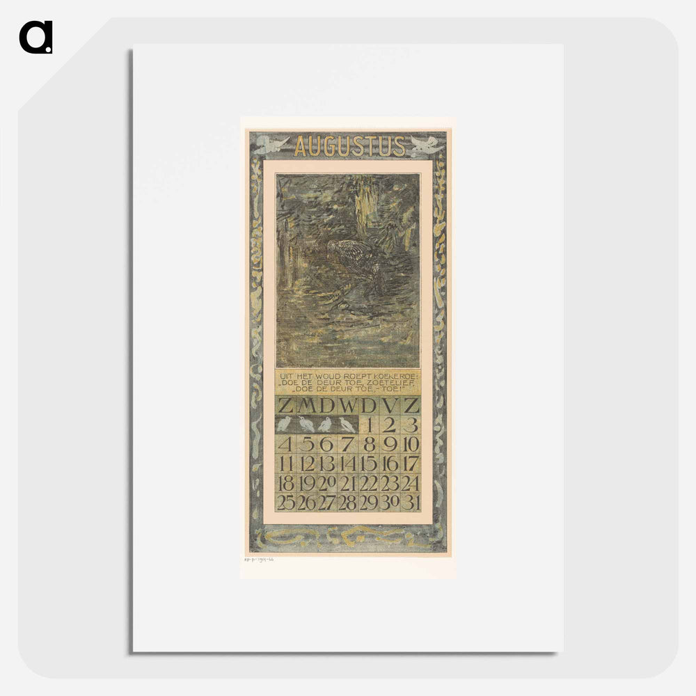 Calendar Augustus meets Vogel in his bos - Theo van Hoytema Poster.